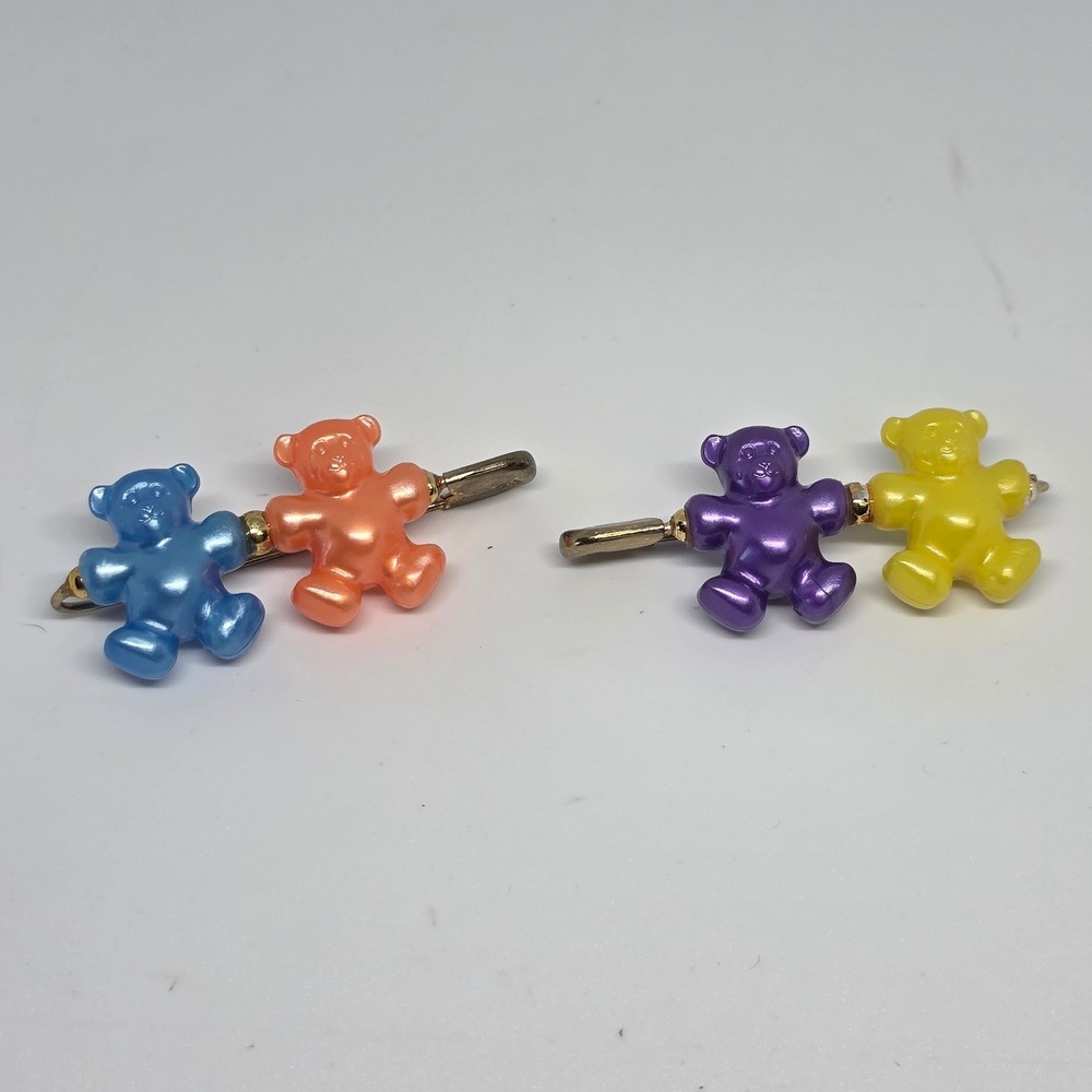 Teddy Bear Brooch Pin Set Colorful Novelty Lapel Pins Cute Kawaii Jewelry